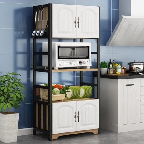 Kitchen Shelf, Floor To Floor, Multi-layer Household Storage Shelf, European Microwave Oven, Oven, Cabinet, Space Saving