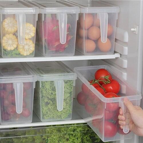 Kitchen Transparent Storage Box Refrigerator Organizer Food Storage Box Space Saver Crisper Freezer Fresh-keeping Sealed Boxes