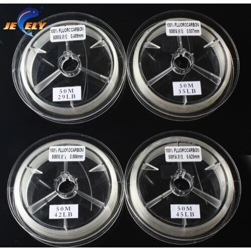 Jeely 50m Japanese Fluorocarbon Material Leader Fishing Line 29lb 35lb 40lb 45lb