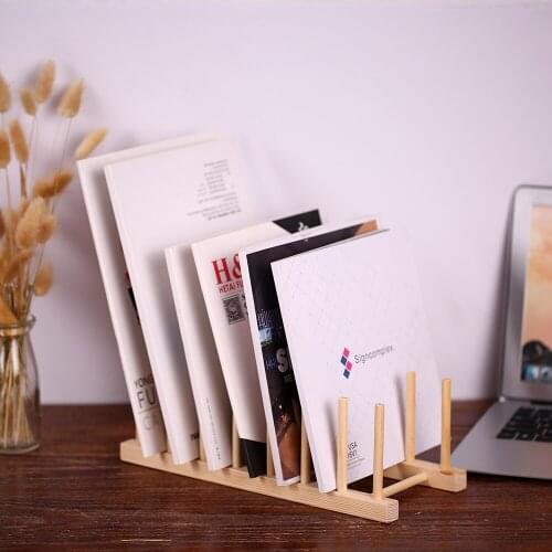 Multi-purpose Wooden Book Magazine Storage Stand Organizer Holder Desk Organizer for Book CD Magazine File Magazine Rack