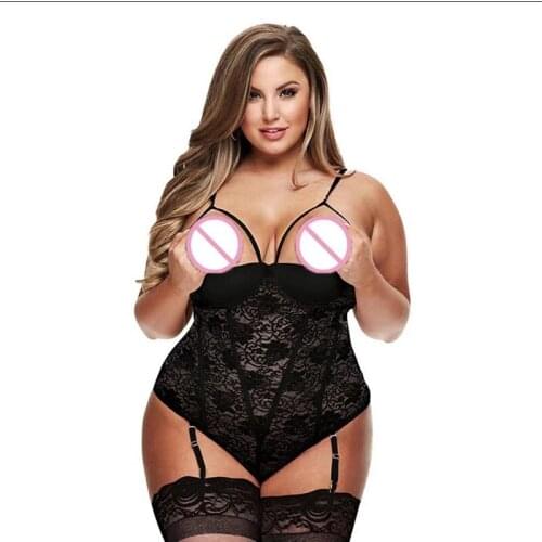 Novelty Plus Size Lace Nightwear One-Piece Sexy Lingerie Backless With Garter Erotic Lingerie For Sex Costumes Adult Sex Toys