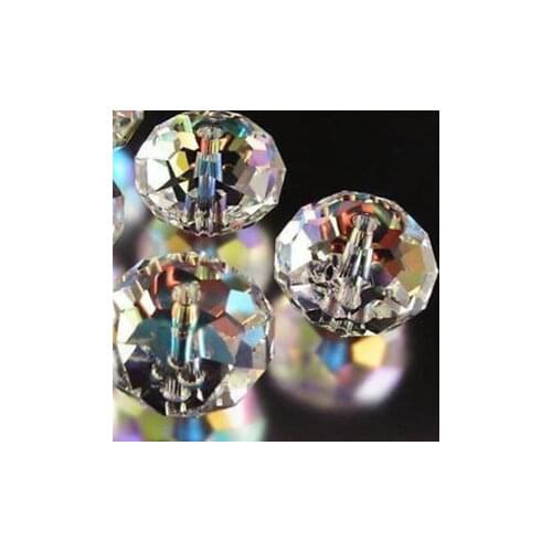 Wholesale lot 100pcs 4x6mm Clear +AB Crystal Faceted Gems Loose Beads DIY for jewelry making Spacers