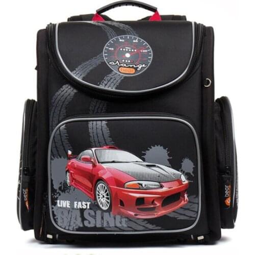 Orthopedic School Backpacks For Boys Kids Cartoon Car School Bags Children School Bags For 1-5 Grade Students 2019 NEW Brand