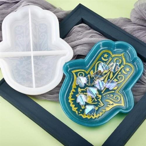 DIY Storage Tray Resin Mold Hand Of Fatima GodS Eye UV Epoxy Silicone Mold Home Decor Craft