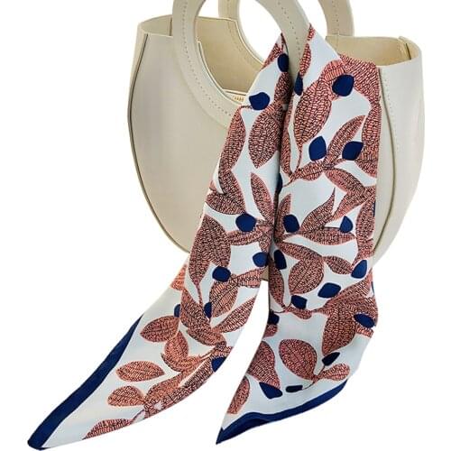 Design Ethnic Print Womens Silk Scarf Square Hijab Headband Luxury Spring Little Shawl Wraps Bandanas Foulard Femme Hair Ribbon