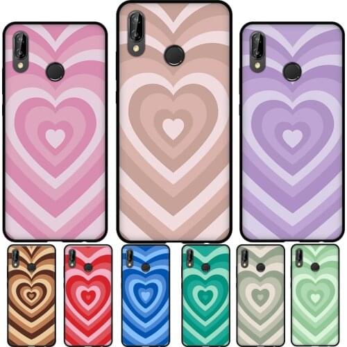 Latte Love Brown Heart Aesthetic Silicone Case For Huawei P30 Lite P40 P20 Pro P Smart Z 2021 2019 Mate 20 Lite Case Cover