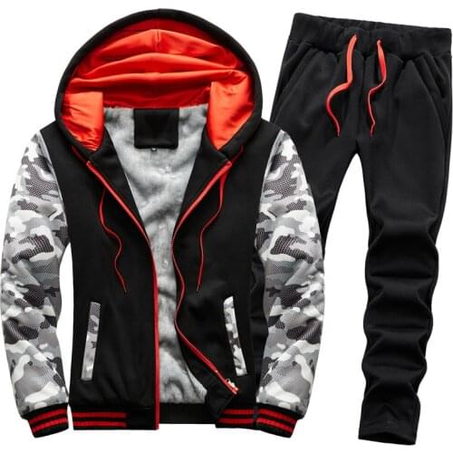 5XL Winter Men Sportswear Tracksuit Thick Fleece Hoodie Jacket Sweatshirt+pant Running Jogger Fitness Gym Casual Set Sport Suit