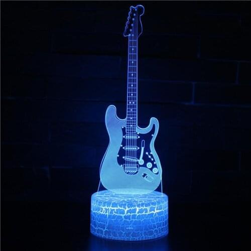 Guitar Violin Series Led 3d Night Light Colorful Touch Remote Control Desk Lampcreative Gift Usb Night Lamp