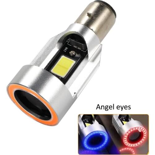 H4 led Motorcycle light BA20D H6 HS1 Locomotive Led Headlamp Highlight chip Head Lamp Scooter Accessories Angel eyes COB