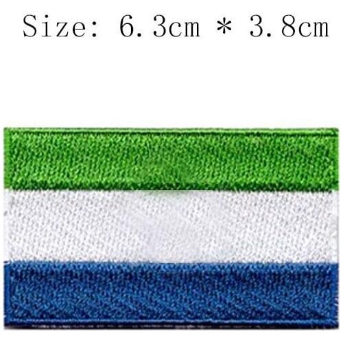 Sierra Leone embroidery flag patch Freetown city /beads borduren patch decor/iron on sew on patch