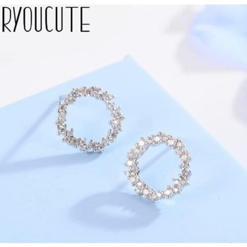 Punk Style Ladies Boho Zircon Circle Earrings For Women Wedding Jewelry Statement Earrings Party Gift Pendientes