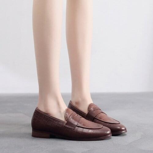 YourSeason Vintage Flats Ladies Genuine Leather Spring Autumn 2021 Handmade Women Round Toe Shallow Shoes