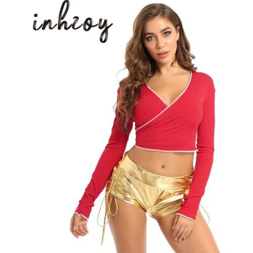 Women V Neck Knitted Long Sleeve Wrap Crop Tops Fashion Spring Autumn Casual Lace Up Cardigan T-Shirt Rave Party Sexy Streetwear