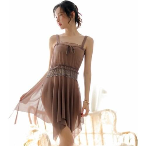 Women Nightgown Summer Sexy Sleepwear Lace Sleeveless Nightwear See Through Mini Nightdress Sexy Dress for Sex Night Women
