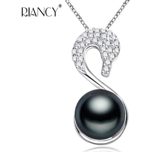 Fashion natural freshwater pearl pendant necklace Elegant Black Swan 925 sterling silver for women wedding birthday gift