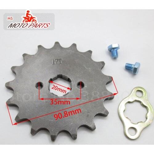 Front Engine Sprocket 520# 17T Teeth 20mm For 520Chain With Retainer Plate Locker Motorcycle Dirt Bike ATV Parts