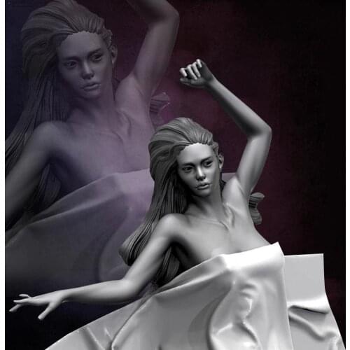 1:24 Sleeping Girl Resin Soldier White Model A-286 J2Z9