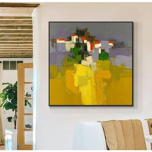 100% Hand Painted Abstract Oil Painting Wall Art Modern Minimalist Landscape Picture Canvas Home Decor For Living Room No Frame