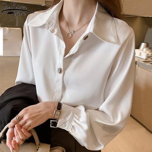 2021 New Fashion Plus Size Office Chiffon Womens Blouse Long Sleeve Ladies Cardigan Autumn Shirt Blusas Mujer De Moda 10483