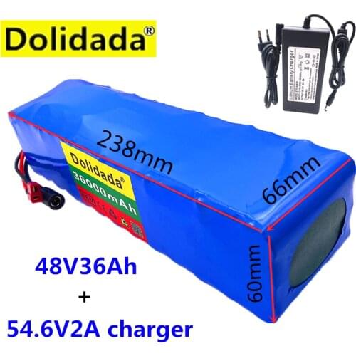 2021 NEW 48V36000MmAh 1000w 13S3P 48V Lithium ion Battery Pack For 54.6v E-bike Electric bicycle Scooter with BMS+Charger