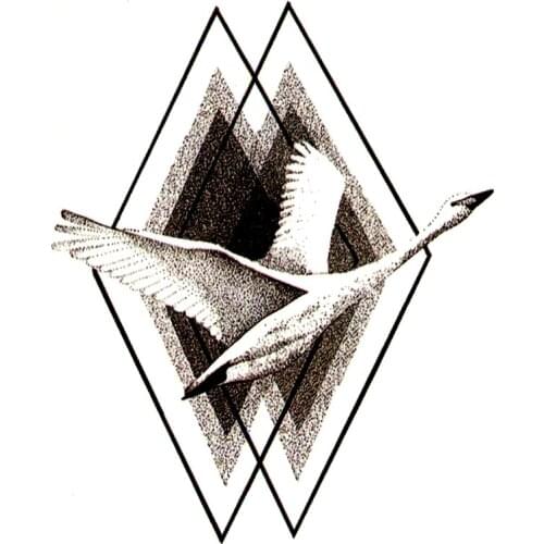 30pcs Swan Waterproof Temporary Tattoos Men Fake Tattoo Harajuku The flash Tatoo Temporary Stickers Sleeve