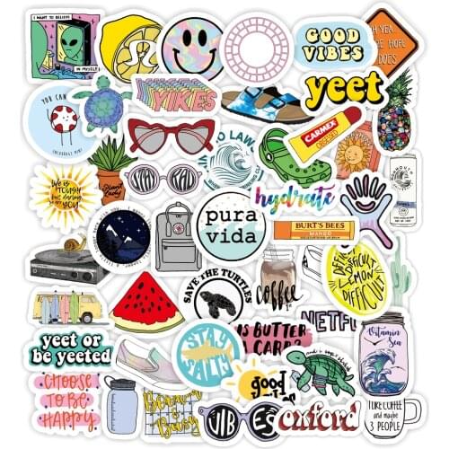 50Pcs/Set Weird Aliens Sticker Fresh Sticker Homemade Waterproof Vinyl Diy Sticker Refrigerator Phone Car Sticker