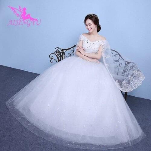 AIJINGYU dresses sweet party long simple wedding dress WK653