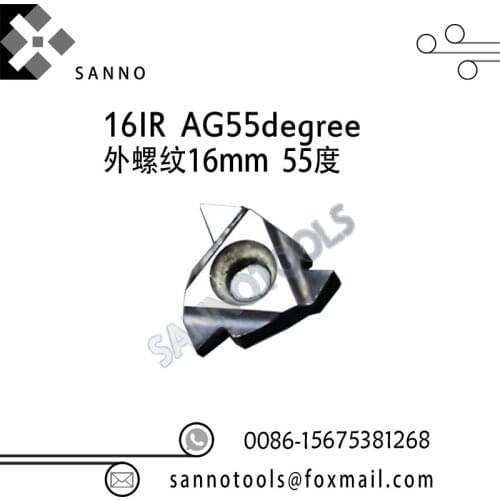 Free shipping! High quality 2pcs 16IR AG60degree / 16IR AG55degree PCD cnc carbide turning inserts