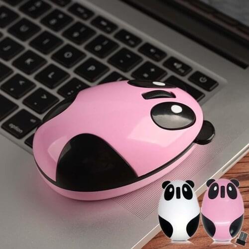 Vococal Portable Cartoon Panda Style Mini Rechargeable 2.4GHz Wireless Computer Optical Mouse Mice for PC Macbook Laptop Gadgets