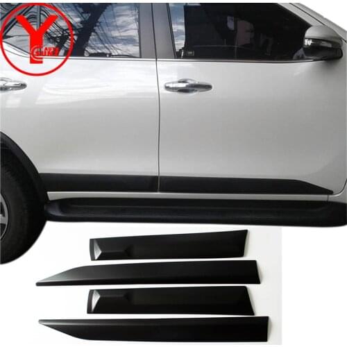 Black side door trim for toyota fortuner hilux sw4 2015 2016 2017 2018 2019 car styling body cladding auto accessories YCSUNZ