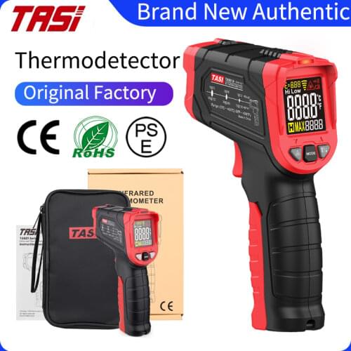 TASI TA601A/B/C Digital Infrared Thermometer Laser Positioning Temperature Meter VA Color LCD Light Alarm Non-Contact Termometro