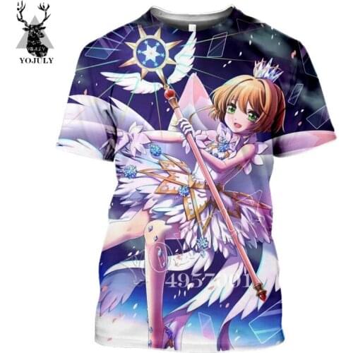 Anime Card Captor Sakura 3D Printed Harajuku T-shirt Unisex Casual Pullover Clothing Streetwear Hip Hop Fashion Men T Shirt Y892