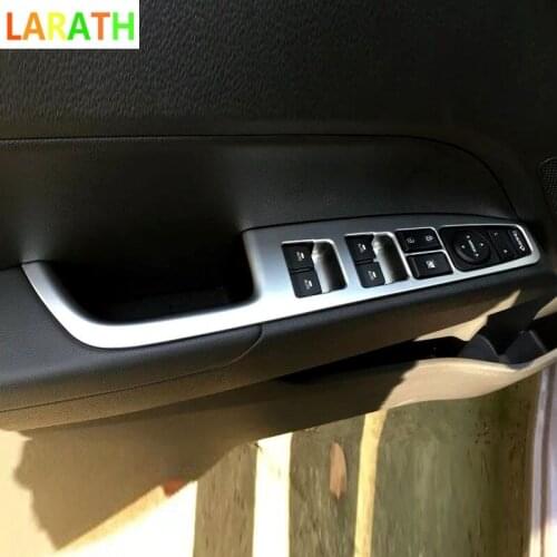 For Hyundai Elantra 2016 / Avante 2015 4pcs Chrome Interior Door Armrest Cover Window Lifter Switch Button Cover Trim