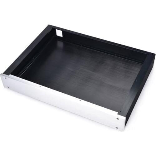 430*62*308MM All Aluminum Amplifier Chassis House DIY Box Enclosure Amplifier Case Shell with Silver Rubber Feet