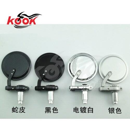 Round motorcycle mirror motorbike handelbar end rearview mirror moto hand bar 22mm 25mm universal 7/8" handle bar side mirror