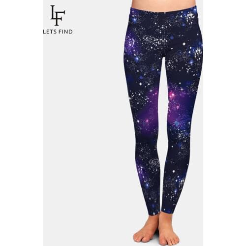 LETSFIND Fashion New Arrival 3D Galaxy Digital Print Girl Leggings Sexy Women High Waist Pants High Elastic Plus Size Leggings