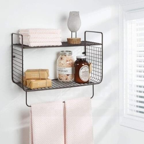 Go Decor Metal Bathroom & Kitchen Towel Hanging Wall Rack