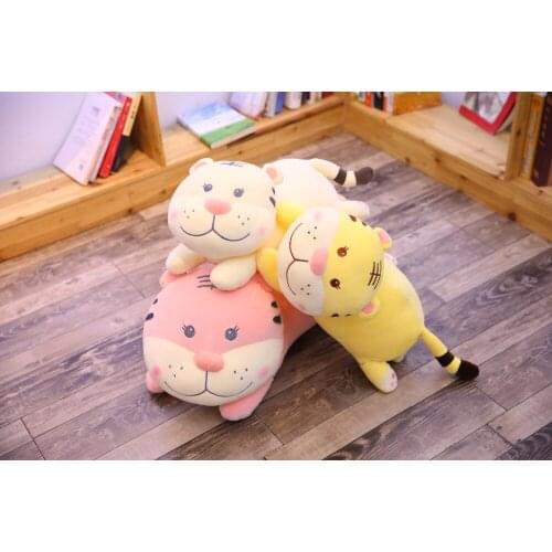 Cute 60cmplush Coquettish tiger Favorite Pillow Headrest soft Baby soothing doll good quality christmas festival gift for friend