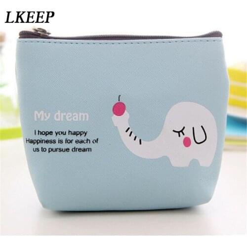 Cute Zebra Elephant Cartoon Animal Coin Purser Portable Zipper Coin Bag Women Card Package Change Coin Purses Holders