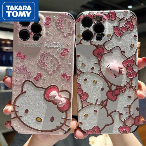 Takara Tomy Hellokitty Cute Silicone Phone Case for IPhone 7/8P/X/XR/XS/XSMAX/11/12PRO/12 Phone Couple Protection Case