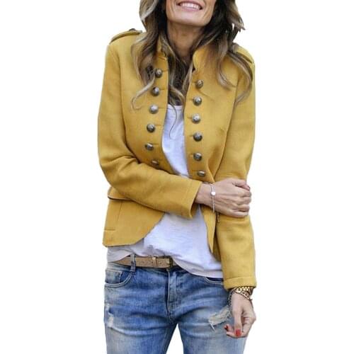 Fashion Women Blazer Solid Color Double Breasted Blazers Long Sleeve Suit Office Blazer Business Jacket Coat пиджак женский