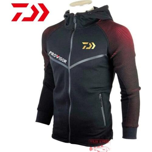 2021 Men Breathable Running CyclingFishing Jacket Zipper Fishing Clothing DAIWA Spring Autumn Hooded Fishing Sport Jacket Coat