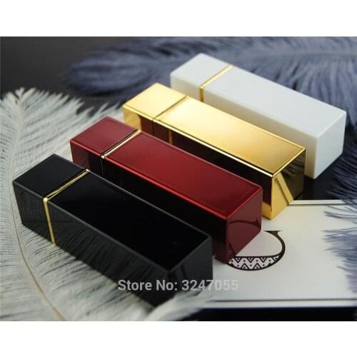 12.1mm Plastic Empty Cosmetic Lipstick Tube, DIY Elegant Gold/White/Red/Black Hollow Makeup Lip Balm Container, 20Pcs/50Pcs
