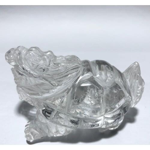 Clear quartz Dragon Turtle Feng Shui Chakra Healing Reiki Quartz Stone Home Decoration Stone Handicraft Decoration Carvings