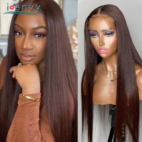 Transparent Lace Wig Straight Brown Human Hair Human Hair Wigs Chocolate Color Blonde Brazilian Human Hair Wigs Black Women Remy