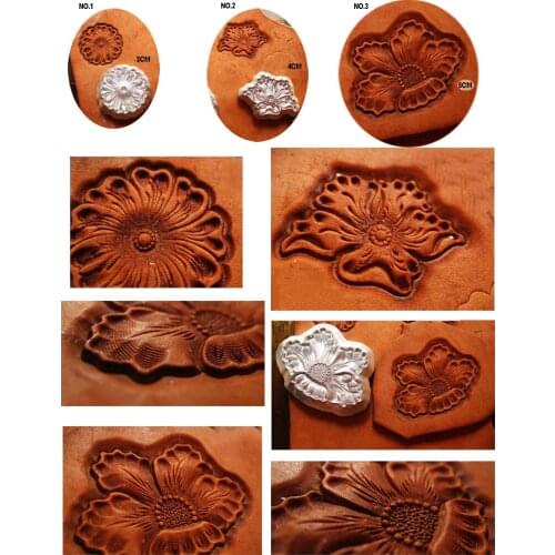 Hand-work unique design leather working tools carving punches stamp craft tools-Flower pattern