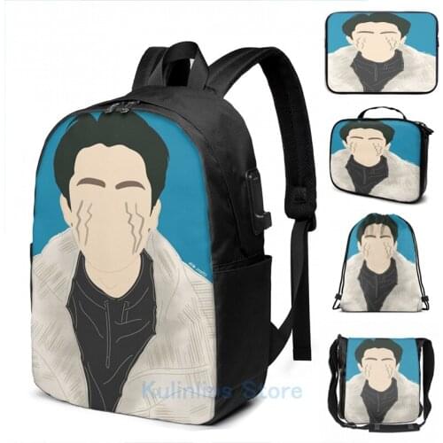 Funny Graphic print Daoming Si Meteor Garden USB Charge Backpack men School bags Women bag Travel laptop bag