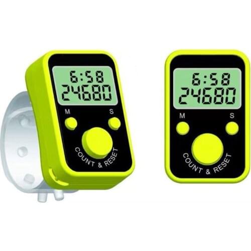 Finger Counter Chanting Counter LCD Electric Digital Display with Time Ring Chanting Register Sewing Knitting Weave Tool