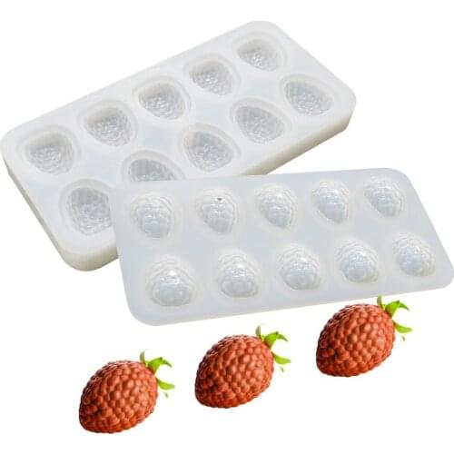 Silicone Cake Mold D Bakeware Dessert Mousse DIY Mould, 10 Holes Raspberries