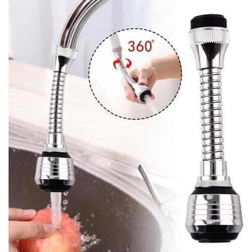 Stainless Steel Faucet 360 Rotating Aerator Faucet Extender Spray Head Adapter Bath Kitchen Accessories Filter Flexible Tap